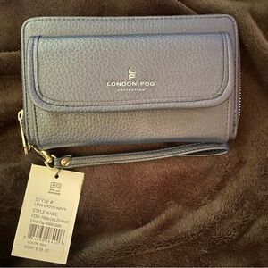 London Fog Blue Wristlet Clutch